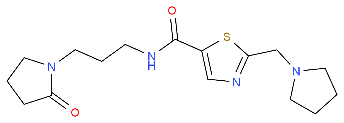 N-[3-(2-oxopyrrolidin-1-yl)propyl]-2-(pyrrolidin-1-ylmethyl)-1,3-thiazole-5-carboxamide_分子结构_CAS_)