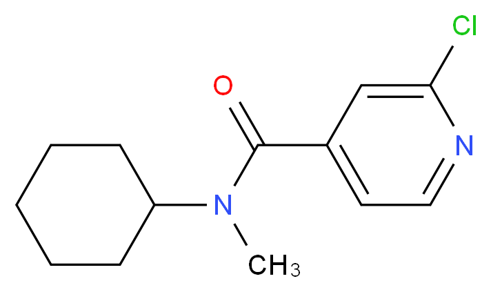 2-Chloro-N-cyclohexyl-N-methylpyridine-4-carboxamide_分子结构_CAS_1019466-30-8)