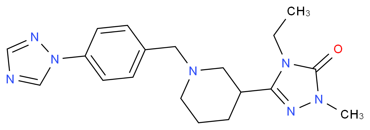 4-ethyl-2-methyl-5-{1-[4-(1H-1,2,4-triazol-1-yl)benzyl]piperidin-3-yl}-2,4-dihydro-3H-1,2,4-triazol-3-one_分子结构_CAS_)