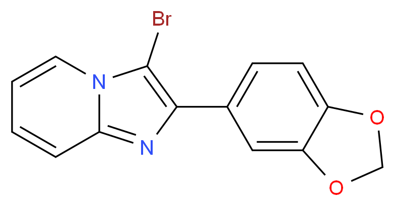 2-(1,3-Benzodioxol-5-yl)-3-bromoimidazo[1,2-a]pyridine_分子结构_CAS_)