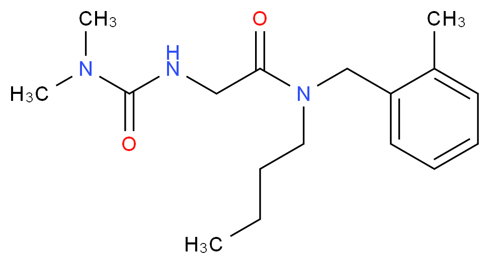 N-butyl-2-{[(dimethylamino)carbonyl]amino}-N-(2-methylbenzyl)acetamide_分子结构_CAS_)