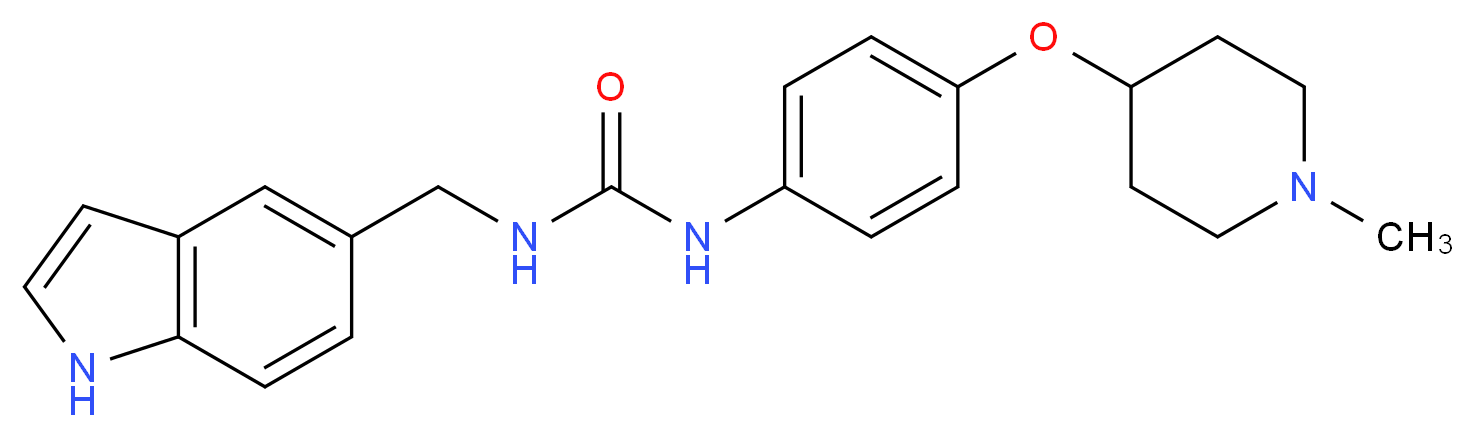 N-(1H-indol-5-ylmethyl)-N'-{4-[(1-methylpiperidin-4-yl)oxy]phenyl}urea_分子结构_CAS_)