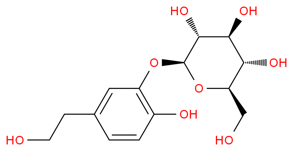 (2S,3R,4S,5S,6R)-2-[2-hydroxy-5-(2-hydroxyethyl)phenoxy]-6-(hydroxymethyl)oxane-3,4,5-triol_分子结构_CAS_142542-89-0