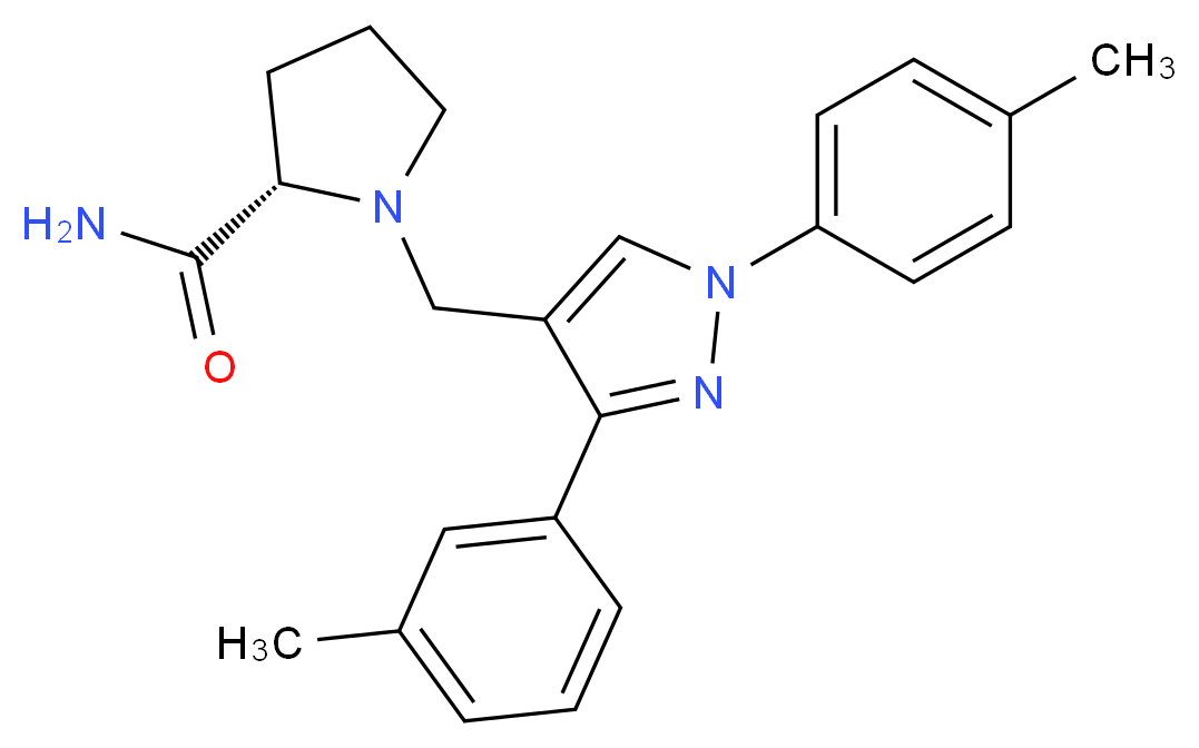 1-{[3-(3-methylphenyl)-1-(4-methylphenyl)-1H-pyrazol-4-yl]methyl}-L-prolinamide_分子结构_CAS_)