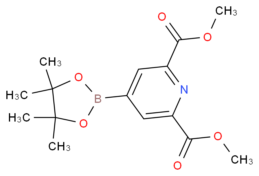 2,6-dimethyl 4-(tetramethyl-1,3,2-dioxaborolan-2-yl)pyridine-2,6-dicarboxylate_分子结构_CAS_741709-66-0
