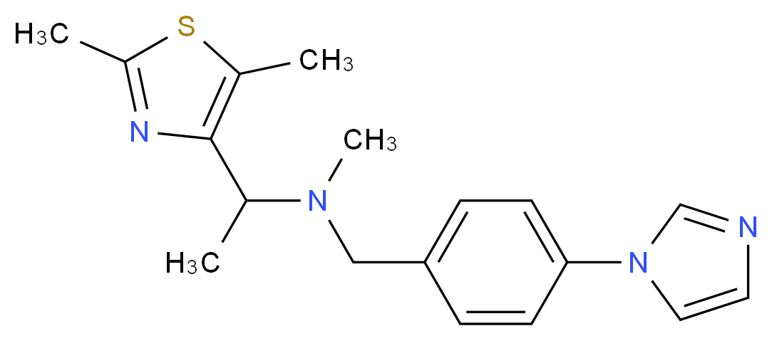 1-(2,5-dimethyl-1,3-thiazol-4-yl)-N-[4-(1H-imidazol-1-yl)benzyl]-N-methylethanamine_分子结构_CAS_)