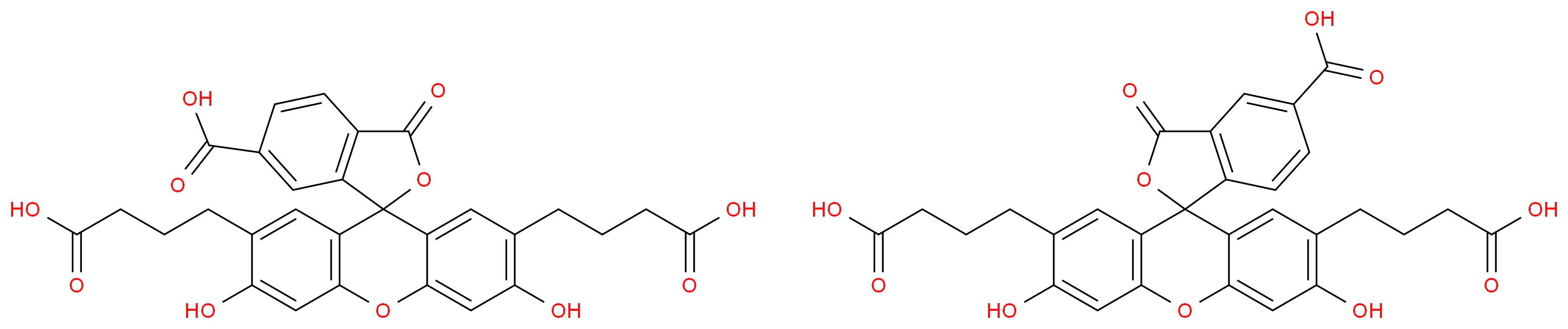 2′,7′-Bis(3-carboxypropyl)-5(6)-carboxyfluorescein_分子结构_CAS_202872-98-8)