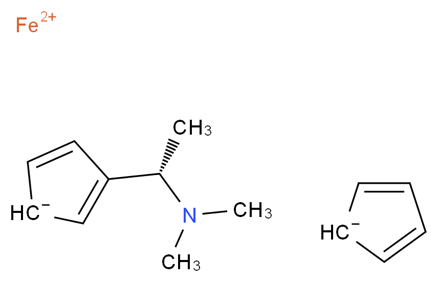 λ<sup>2</sup>-iron(2+) ion 3-[(1S)-1-(dimethylamino)ethyl]cyclopenta-2,4-dien-1-ide cyclopenta-2,4-dien-1-ide_分子结构_CAS_31886-57-4