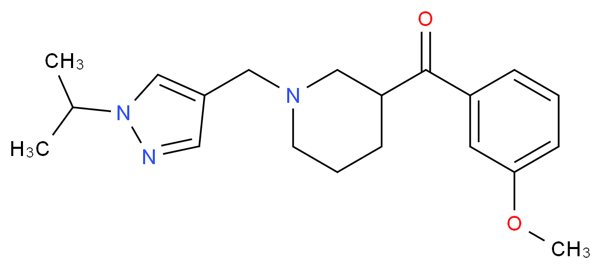 {1-[(1-isopropyl-1H-pyrazol-4-yl)methyl]-3-piperidinyl}(3-methoxyphenyl)methanone_分子结构_CAS_)