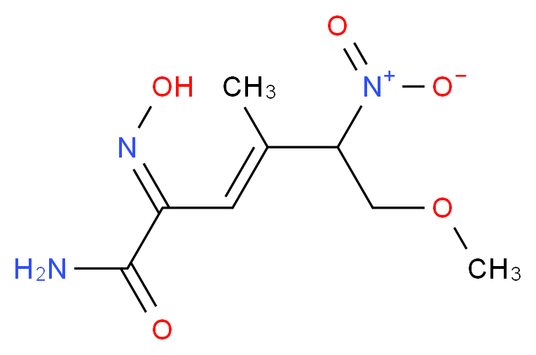 (±)-(E)-2-[(E)-Hydroxyimino]-6-methoxy-4-methyl-5-nitro-3-hexenamide_分子结构_CAS_163032-70-0)