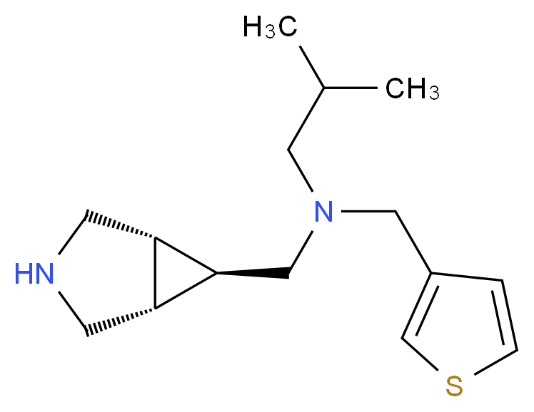 N-[(1R*,5S*,6r*)-3-azabicyclo[3.1.0]hex-6-ylmethyl]-2-methyl-N-(3-thienylmethyl)propan-1-amine_分子结构_CAS_)