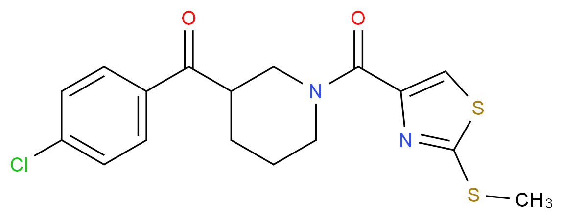(4-chlorophenyl)(1-{[2-(methylthio)-1,3-thiazol-4-yl]carbonyl}-3-piperidinyl)methanone_分子结构_CAS_)