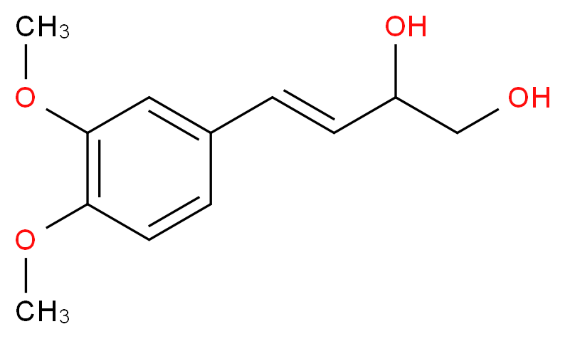 4-(3,4-Dimethoxyphenyl)-3-butene-1,2-diol_分子结构_CAS_164661-12-5)