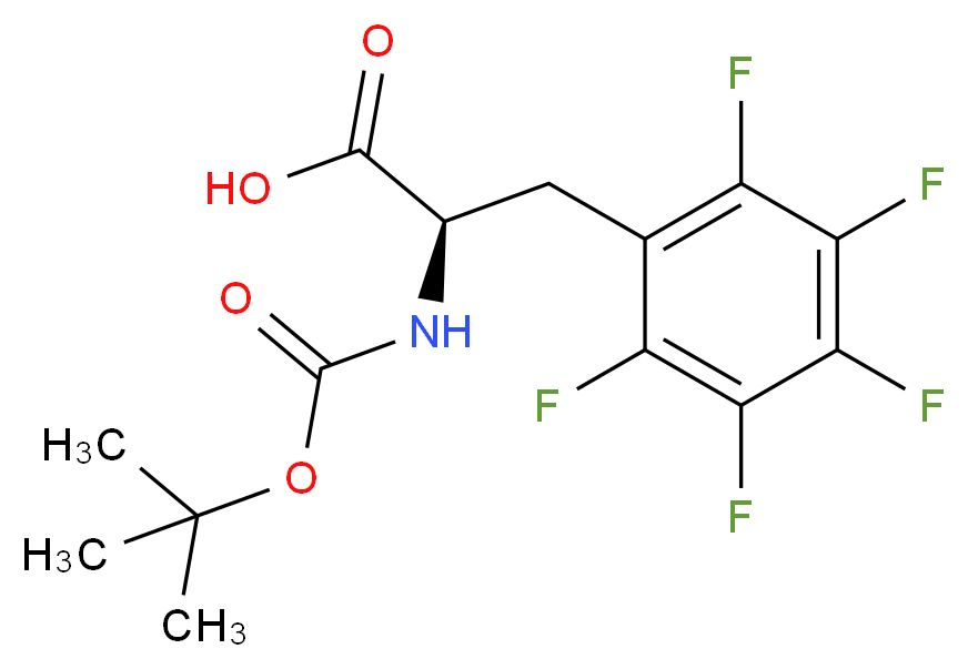 (2R)-2-{[(tert-butoxy)carbonyl]amino}-3-(pentafluorophenyl)propanoic acid_分子结构_CAS_34702-60-8