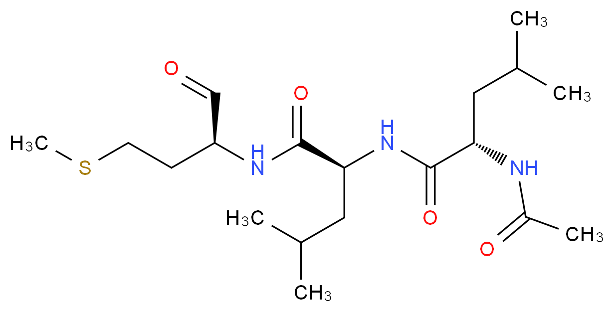 (2S)-2-[(2S)-2-acetamido-4-methylpentanamido]-4-methyl-N-[(2S)-4-(methylsulfanyl)-1-oxobutan-2-yl]pentanamide_分子结构_CAS_136632-32-1