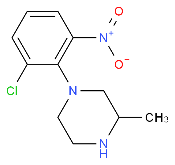 1-(2-chloro-6-nitrophenyl)-3-methylpiperazine_分子结构_CAS_500210-07-1)