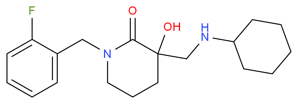 3-[(cyclohexylamino)methyl]-1-(2-fluorobenzyl)-3-hydroxy-2-piperidinone_分子结构_CAS_)