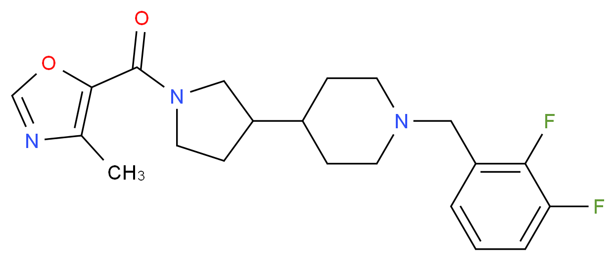 1-(2,3-difluorobenzyl)-4-{1-[(4-methyl-1,3-oxazol-5-yl)carbonyl]-3-pyrrolidinyl}piperidine_分子结构_CAS_)