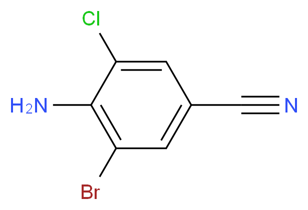 4-amino-3-bromo-5-chlorobenzonitrile_分子结构_CAS_201857-39-8