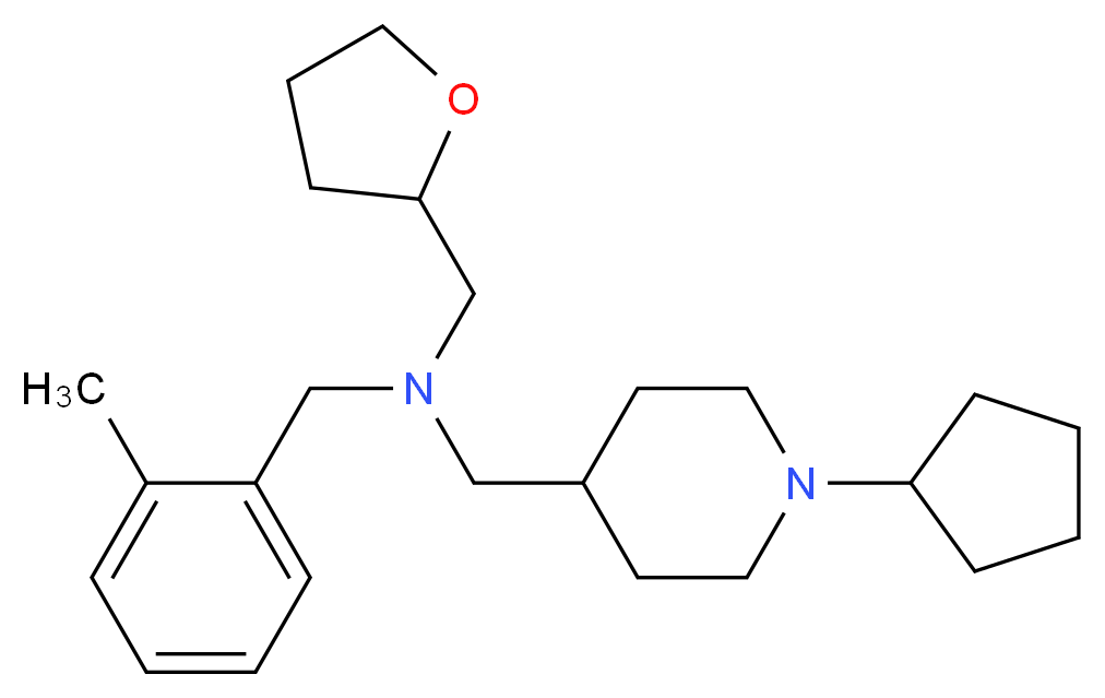 1-(1-cyclopentyl-4-piperidinyl)-N-(2-methylbenzyl)-N-(tetrahydro-2-furanylmethyl)methanamine_分子结构_CAS_)