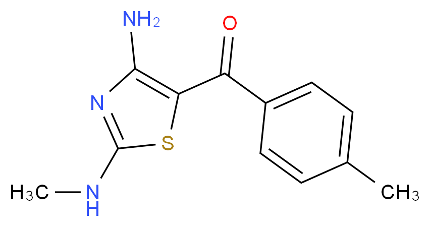 2-N-methyl-5-(4-methylbenzoyl)-1,3-thiazole-2,4-diamine_分子结构_CAS_674805-68-6
