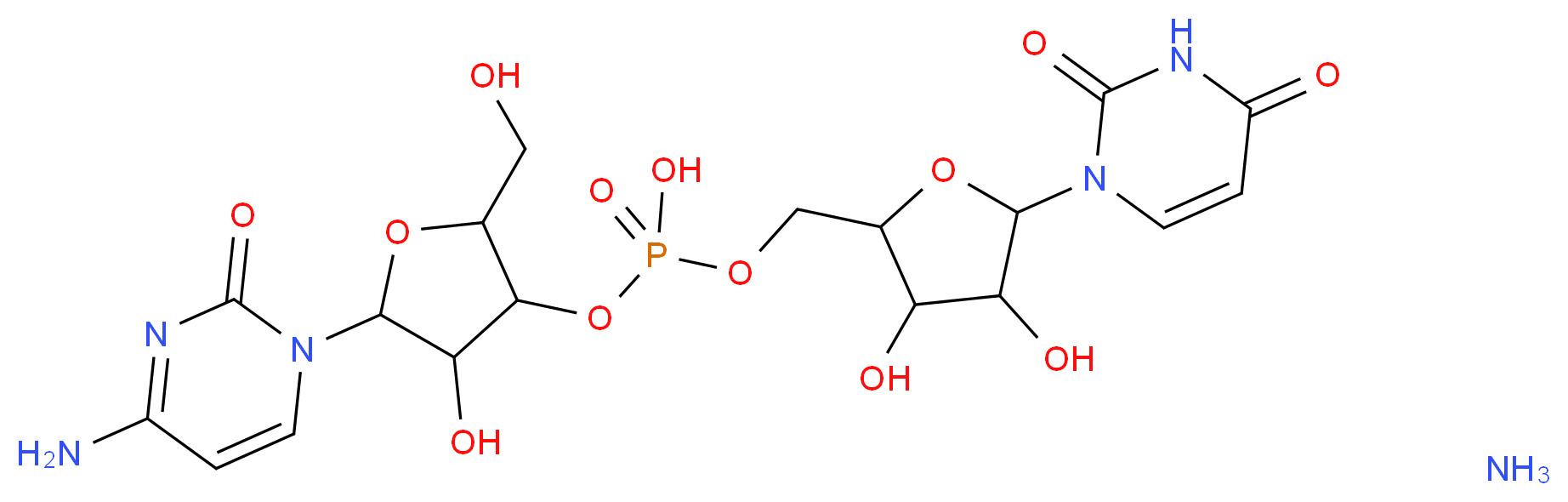 Cytidylyl(3′→5′)uridine ammonium salt_分子结构_CAS_27552-97-2)
