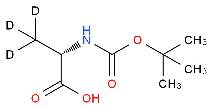 (2S)-2-{[(tert-butoxy)carbonyl]amino}(3,3,3-<sup>2</sup>H<sub>3</sub>)propanoic acid_分子结构_CAS_161602-47-7