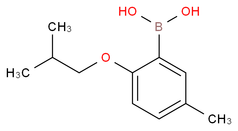 2-异丁氧基-5-甲基苯硼酸_分子结构_CAS_870778-94-2)