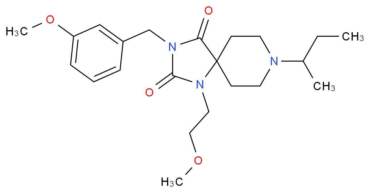 8-sec-butyl-3-(3-methoxybenzyl)-1-(2-methoxyethyl)-1,3,8-triazaspiro[4.5]decane-2,4-dione_分子结构_CAS_)