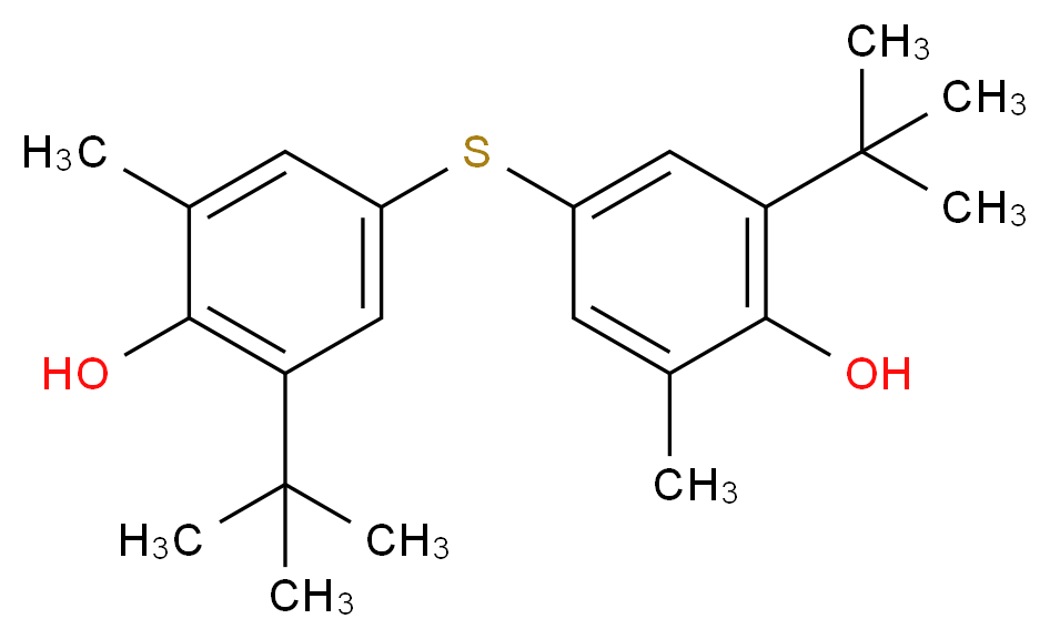 2-tert-butyl-4-[(3-tert-butyl-4-hydroxy-5-methylphenyl)sulfanyl]-6-methylphenol_分子结构_CAS_96-66-2
