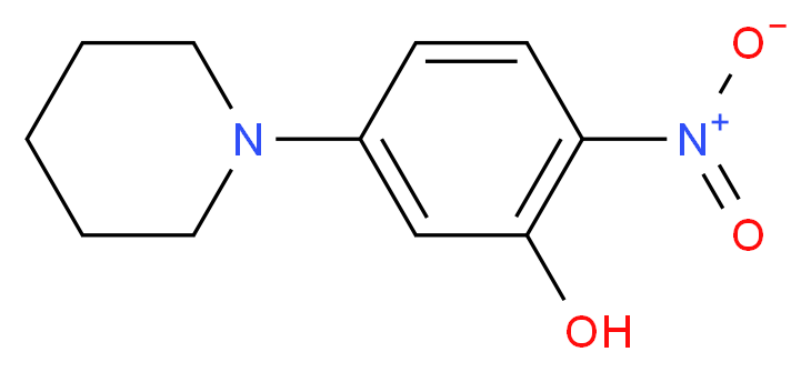 2-nitro-5-(piperidin-1-yl)phenol_分子结构_CAS_157831-75-9