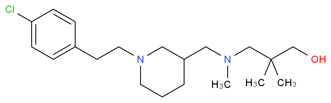 3-[({1-[2-(4-chlorophenyl)ethyl]-3-piperidinyl}methyl)(methyl)amino]-2,2-dimethyl-1-propanol_分子结构_CAS_)
