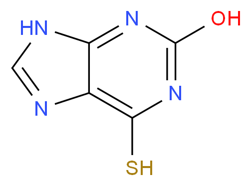 6-sulfanyl-9H-purin-2-ol_分子结构_CAS_2002-59-7