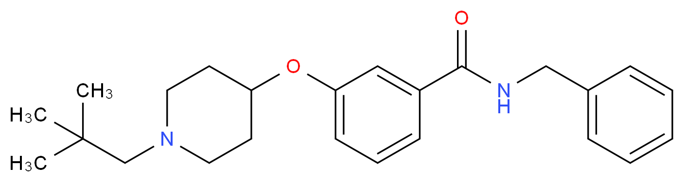 N-benzyl-3-{[1-(2,2-dimethylpropyl)-4-piperidinyl]oxy}benzamide_分子结构_CAS_)