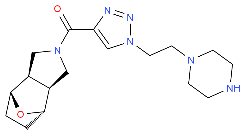 (3aR*,4R*,7S*,7aS*)-2-{[1-(2-piperazin-1-ylethyl)-1H-1,2,3-triazol-4-yl]carbonyl}octahydro-1H-4,7-epoxyisoindole_分子结构_CAS_)
