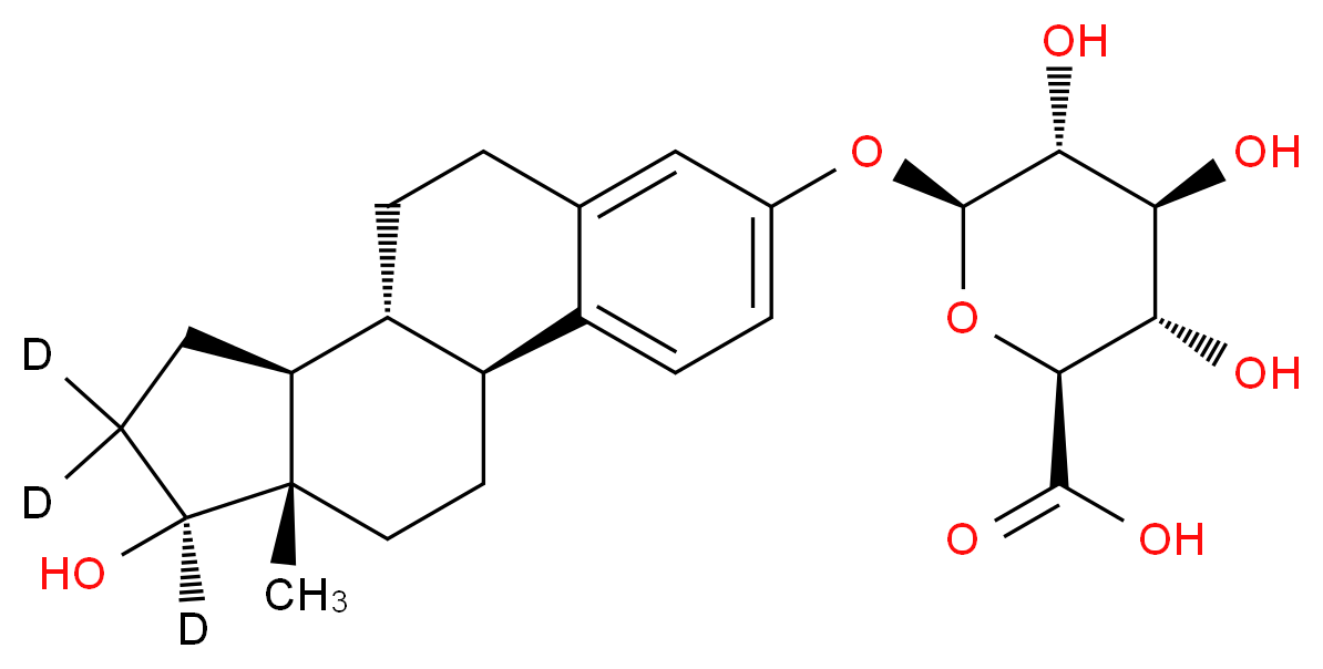 (2S,3S,4S,5R,6S)-3,4,5-trihydroxy-6-{[(1S,10R,11S,14S,15S)-14-hydroxy-15-methyl(13,13,14-<sup>2</sup>H<sub>3</sub>)tetracyclo[8.7.0.0<sup>2</sup>,<sup>7</sup>.0<sup>1</sup><sup>1</sup>,<sup>1</sup><sup>5</sup>]heptadeca-2,4,6-trien-5-yl]oxy}oxane-2-carboxylic acid_分子结构_CAS_1260231-06-8