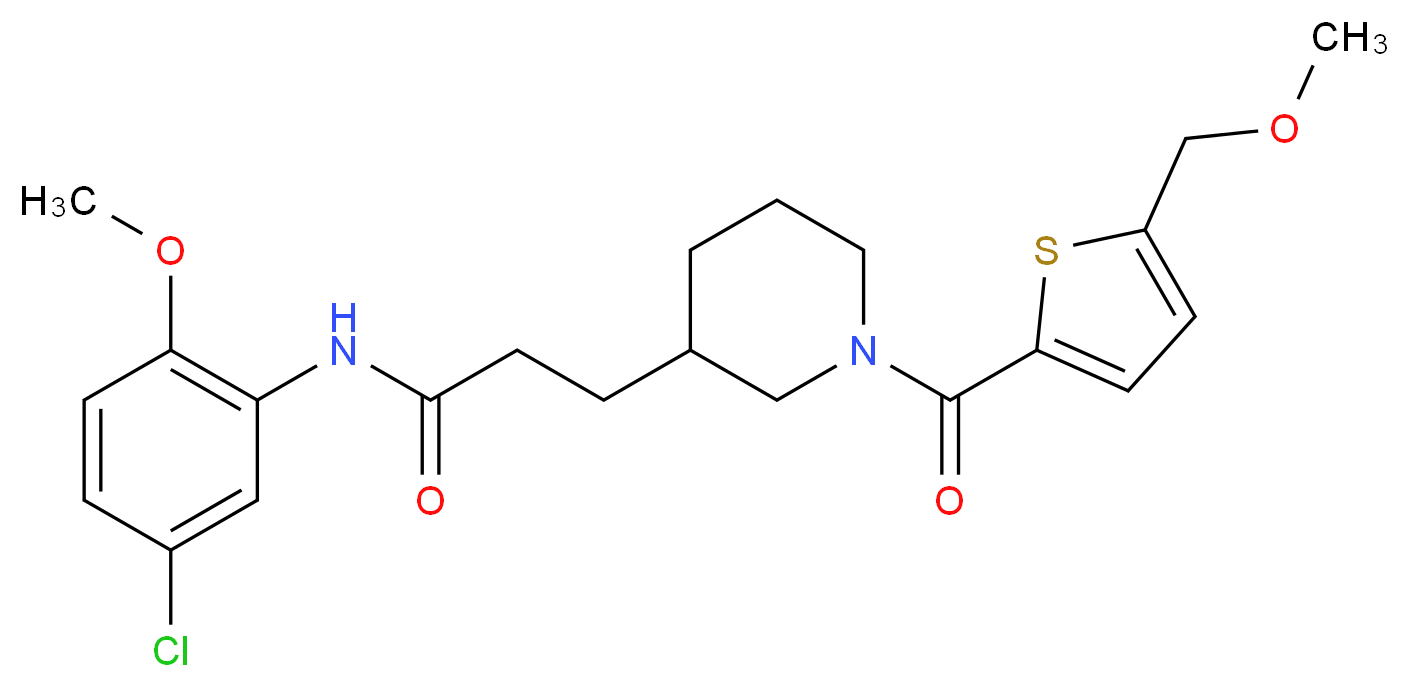 N-(5-chloro-2-methoxyphenyl)-3-(1-{[5-(methoxymethyl)-2-thienyl]carbonyl}-3-piperidinyl)propanamide_分子结构_CAS_)
