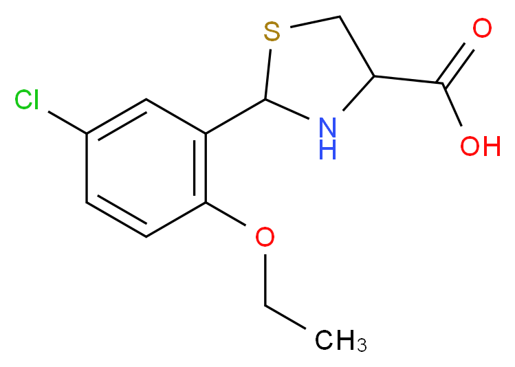 2-(5-Chloro-2-ethoxy-phenyl)-thiazolidine-4-carboxylic acid_分子结构_CAS_)