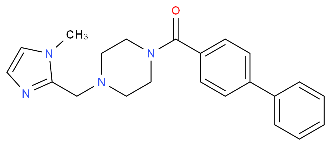 1-(biphenyl-4-ylcarbonyl)-4-[(1-methyl-1H-imidazol-2-yl)methyl]piperazine_分子结构_CAS_)