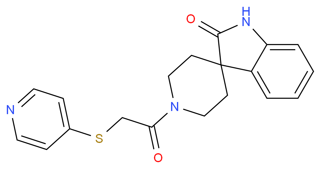 1'-[(pyridin-4-ylthio)acetyl]spiro[indole-3,4'-piperidin]-2(1H)-one_分子结构_CAS_)