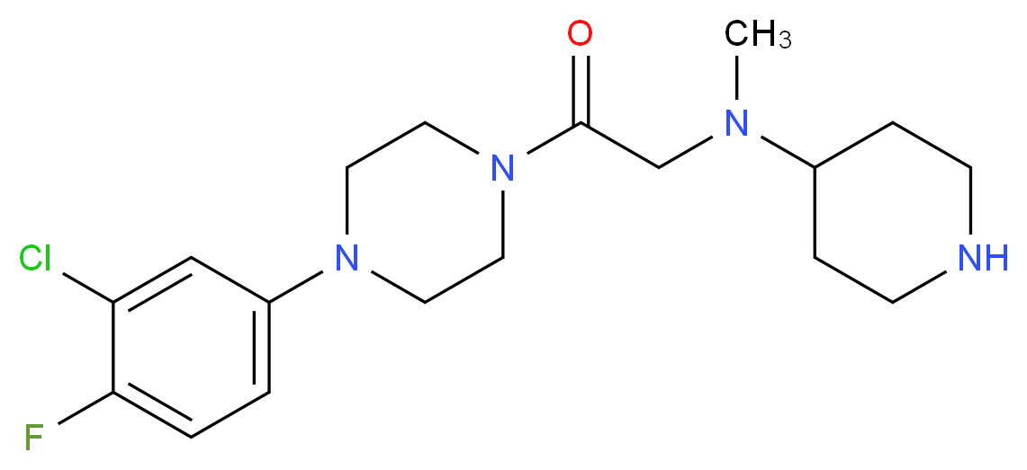 N-{2-[4-(3-chloro-4-fluorophenyl)piperazin-1-yl]-2-oxoethyl}-N-methylpiperidin-4-amine_分子结构_CAS_)