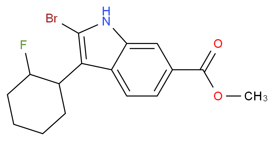 trans-methyl 2-bromo-3-(2-fluorocyclohexyl)-1H-indole-6-carboxylate_分子结构_CAS_936711-52-3)