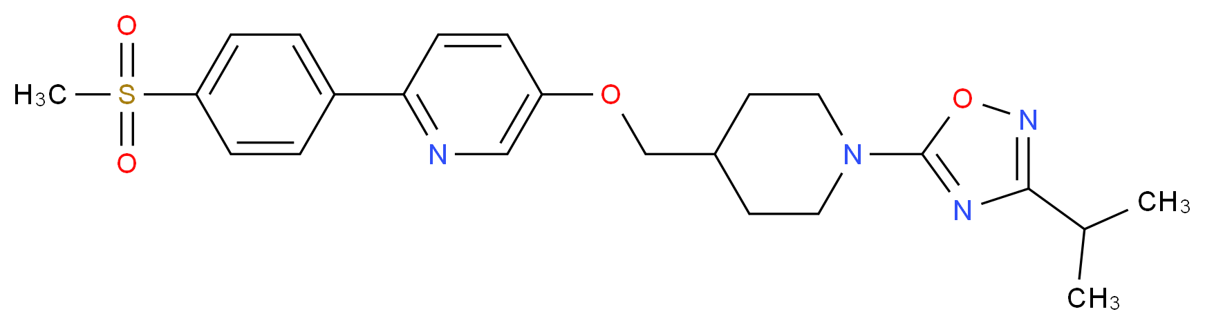 2-(4-methanesulfonylphenyl)-5-({1-[3-(propan-2-yl)-1,2,4-oxadiazol-5-yl]piperidin-4-yl}methoxy)pyridine_分子结构_CAS_1032823-75-8