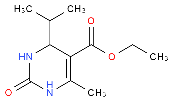 ethyl 6-methyl-2-oxo-4-(propan-2-yl)-1,2,3,4-tetrahydropyrimidine-5-carboxylate_分子结构_CAS_198826-86-7