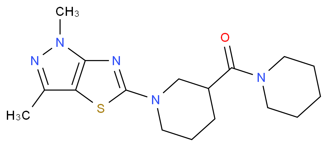 1,3-dimethyl-5-[3-(piperidin-1-ylcarbonyl)piperidin-1-yl]-1H-pyrazolo[3,4-d][1,3]thiazole_分子结构_CAS_)