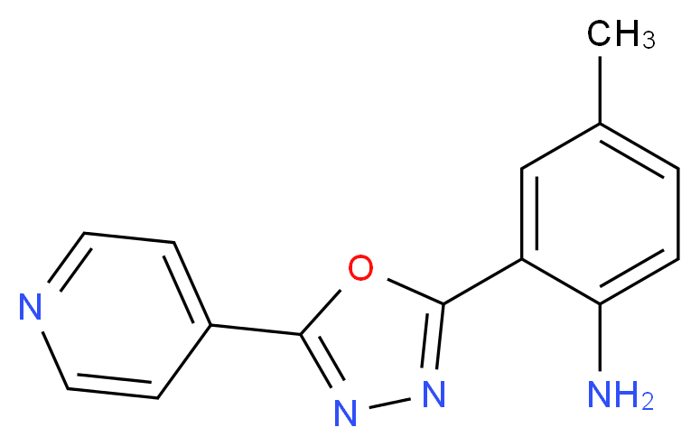 4-methyl-2-(5-pyridin-4-yl-1,3,4-oxadiazol-2-yl)aniline_分子结构_CAS_915916-58-4)