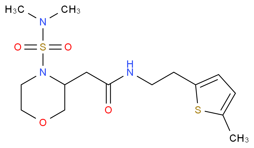 2-{4-[(dimethylamino)sulfonyl]-3-morpholinyl}-N-[2-(5-methyl-2-thienyl)ethyl]acetamide_分子结构_CAS_)