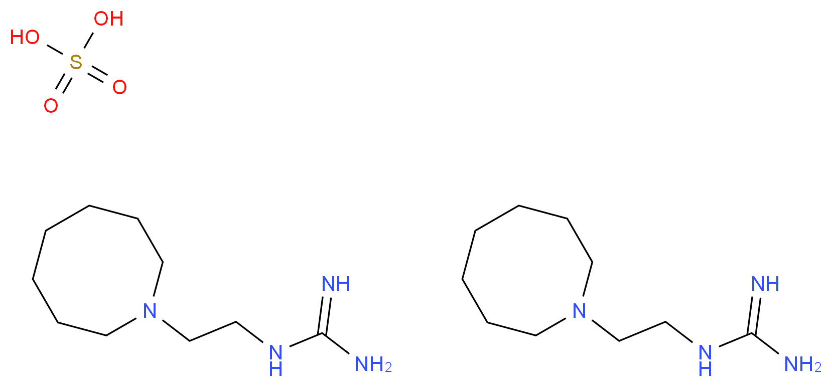 bis(1-[2-(azocan-1-yl)ethyl]guanidine); sulfuric acid_分子结构_CAS_60-02-6