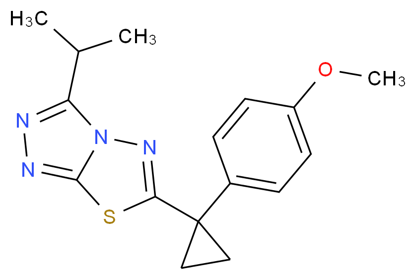 3-isopropyl-6-[1-(4-methoxyphenyl)cyclopropyl][1,2,4]triazolo[3,4-b][1,3,4]thiadiazole_分子结构_CAS_)