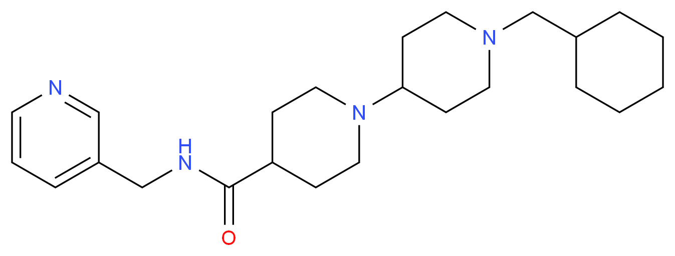 1'-(cyclohexylmethyl)-N-(3-pyridinylmethyl)-1,4'-bipiperidine-4-carboxamide_分子结构_CAS_)